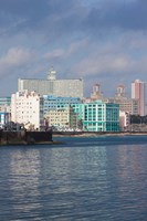 Cuba, Havana, Vedado, Buildings along the Malecon Fine Art Print