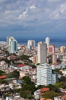 Cuba, Havana, Vedado, View of the Vedado area Fine Art Print