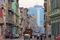 Old and new buildings, Havana, UNESCO World Heritage site, Cuba Fine Art Print