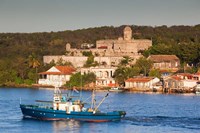 Cuba, Cienfuegos, Bahia de Cienfuegos Fishing boat Fine Art Print