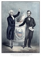 President Washington and President Lincoln Shaking Hands Fine Art Print