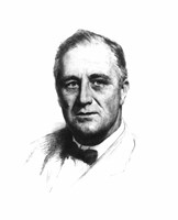 Vector Sketch of Franklin Delano Roosevelt Fine Art Print