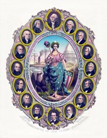 Lady Liberty and the First Sixteen Presidents Fine Art Print