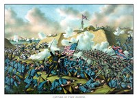 Civil War Print Depicting the Union Army's Capture of Fort Fisher Fine Art Print