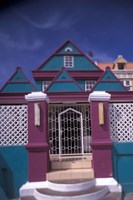 Colorful Buildings and Detail, Willemstad, Curacao, Caribbean Fine Art Print