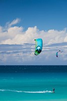 Cuba, Matanzas, Varadero Beach, parasailing Fine Art Print