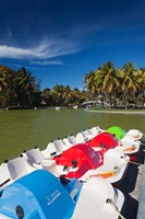 Cuba, Matanzas, Varadero, Parque Josone park paddle boats Fine Art Print