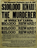 Reward Poster - Murderer of Abraham Lincoln Fine Art Print