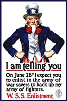 Uncle Sam Recruiting Poster from WWI Fine Art Print