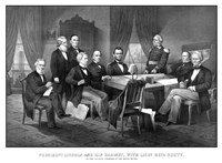 President Abraham Lincoln and His Cabinet Fine Art Print