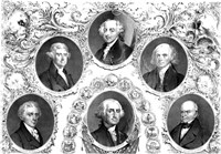 First Six Presidents of The United States Fine Art Print