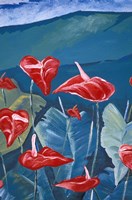 Anthurium Mural in Jardin de Balata, Martinique, Caribbean Fine Art Print