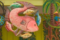 Fish Souvenir at Al Vern's Craft Market, Turks and Caicos, Caribbean Fine Art Print