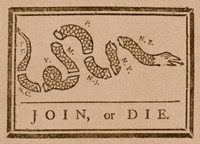 Join or Die Created by Benjamin Franklin Fine Art Print