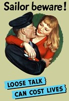 Sailor Beware , Loose Talk Can Cost Lives Fine Art Print