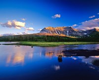 Sofa Mountain Reflects in Beaver Pond, Wateron Lakes National Park, Alberta, Canada Fine Art Print