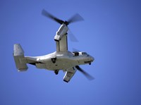 An Osprey tiltrotor aircraft in flight Fine Art Print