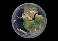 Western hemisphere of the Earth during the Early Jurassic period Fine Art Print