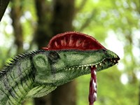 Dilophosaurus wetherilli with a piece of flesh hanging out of its mouth by Yuriy Priymak - various sizes