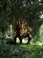 Styracosaurus in a forest Fine Art Print