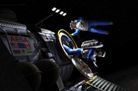 Explorers in space suits exit an Asteroid Lander Fine Art Print