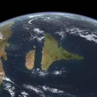 View of the Indian subcontinent during the Late Cretaceous period Fine Art Print