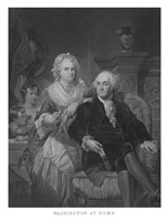 President George Washington and His Family (black and white portrait) Fine Art Print