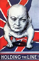 BWinston Churchill as a Bulldog and the British flag Fine Art Print