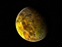 Illustration of a Rocky and Variegated Extrasolar Planet, Gliese 581 C Fine Art Print