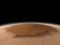 Artist's Concept of the Northwest Side of the Olympus Mons volcano on Mars Fine Art Print