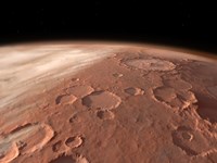 Heavily Cratered Highlands on the Surface of Mars Fine Art Print