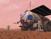 Artist's Concept of How a Martian Motorhome Might be Realized Fine Art Print