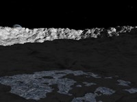 Illustration of a Deep Crater on the Surface of the Moon Fine Art Print