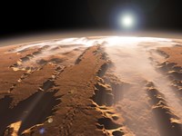 Artist's Concept of the Valles Marineris Canyons on Mars Fine Art Print