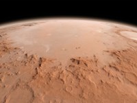 Illustration of the Argyre Impact Basin in the Southern Highlands of Mars Fine Art Print