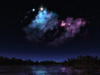 Artist's Concept of a Nebula over a Hypothetical Planet Fine Art Print