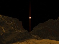 Hypothetical Primitive Alien Planet Towards a Brown Dwarf in the Sky Fine Art Print