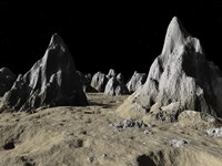 Illustration of the Surface of the Massive Asgard Impact Basin on Jupiter's Moon, Callisto Fine Art Print