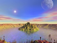 Alien Flora Flourishes in an Impact Crater Fine Art Print