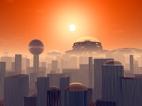 Artist's Concept of an Earth Buried by Layers of Cities Built by Generations of our Descendants Fine Art Print