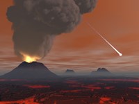 Artist's Concept Showing How the Surface of Earth Appeared During the Hadean Eon Fine Art Print