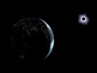 Illustration of the City Lights on a Dark Earth During a Solar Eclipse by Walter Myers - various sizes - $47.99