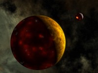 Artist's Concept of a Young, Turbulent Earth Fine Art Print