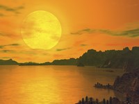 View Across a Rocky and Watery Terrain on Extrasolar Planet Gliese 581 C Fine Art Print