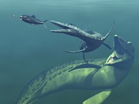 Marine Predators of the Cretaceous Period Fine Art Print