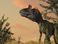Artist's Concept of Cryolophosaurus Fine Art Print