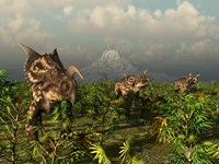 A Herd of Plant-Eating Einiosaurus Roam the Plains Fine Art Print