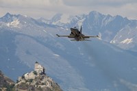 Swiss Air Force F-5E Tigers Above Sion Air Base, Sion, Switzerland Fine Art Print