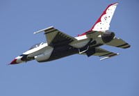 A US Air Force F-16 Thunderbird Jet in Flight over Belgium Fine Art Print