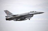A Polish Air Force F-16C Block 52 in Flight Over Spain Fine Art Print